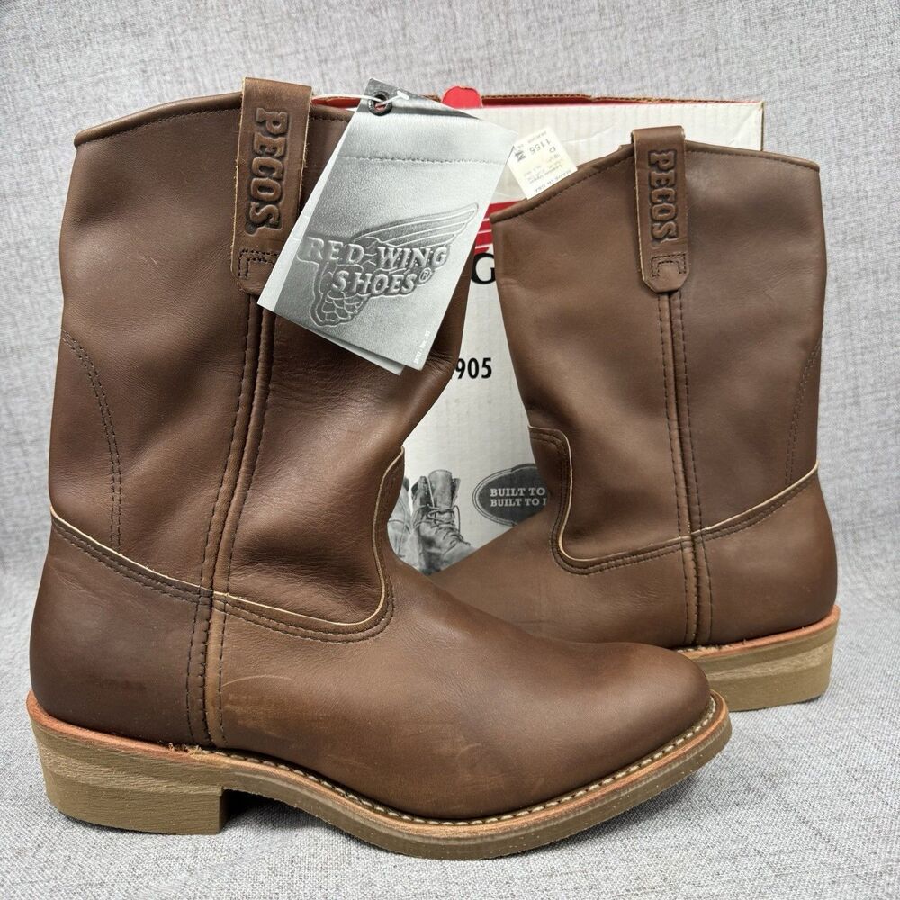 Vintage Red Wing 1155 Pecos Boots Mens 10.5 D Nailseat Leather